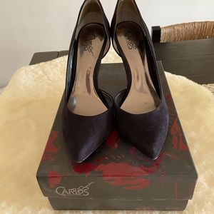 Carlos Santana, Glamour Too Black suede pumps, sz 8